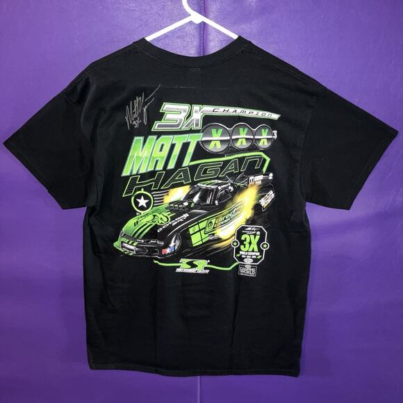 Matt Hagan Signed Large Size T Shirt Funny Car 3x Xxx Champion Autograph Tsr Srt - Picture 2 of 6